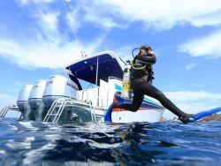 Diver-Jumping-in-Blue-Dolphin-Dive-Speed-Boat